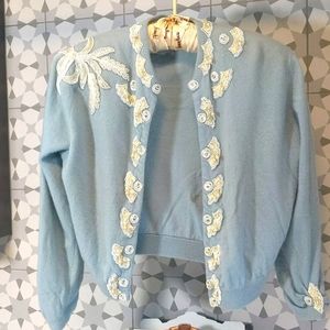 Pringle of Scotland Vintage Cashmere Cardigan Embellished Size S